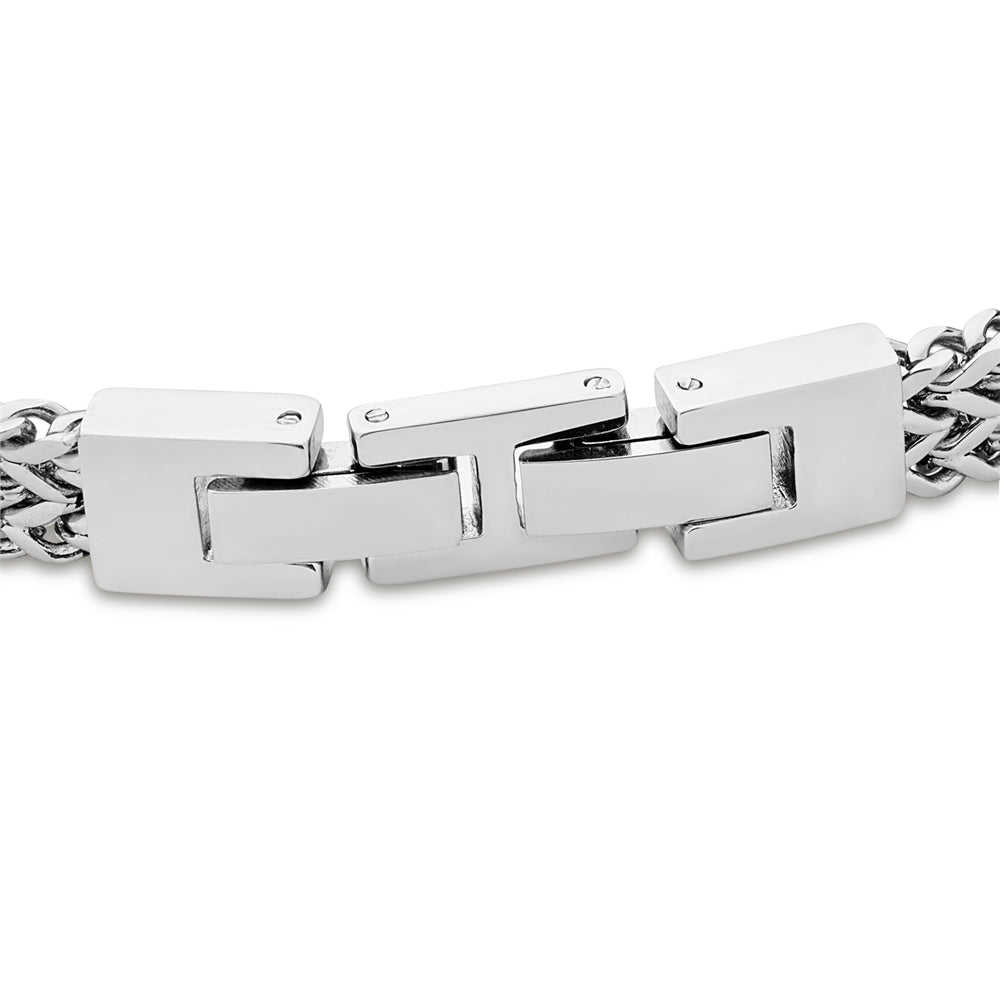 Over & Over Silver Men's Stainless Steel Woven Bracelet