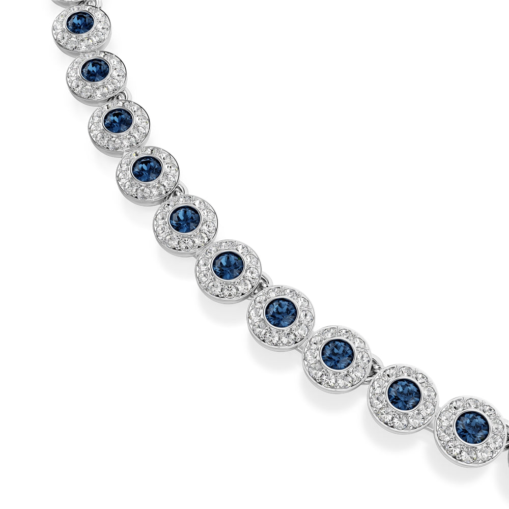 Swarovski Una Angelic Blue Round Cut Tennis Necklace