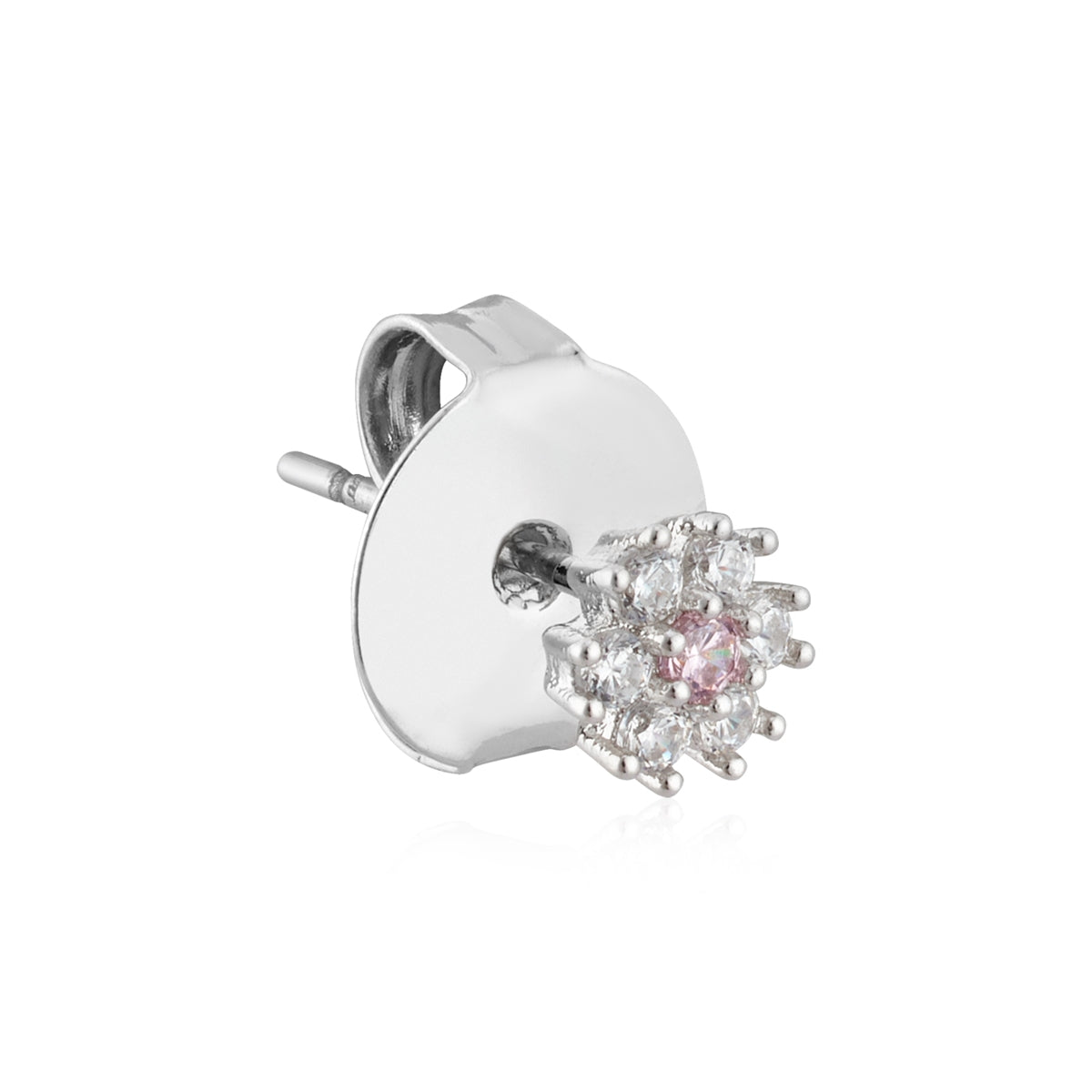 August Woods Silver Kids Mini CZ Flower Earrings