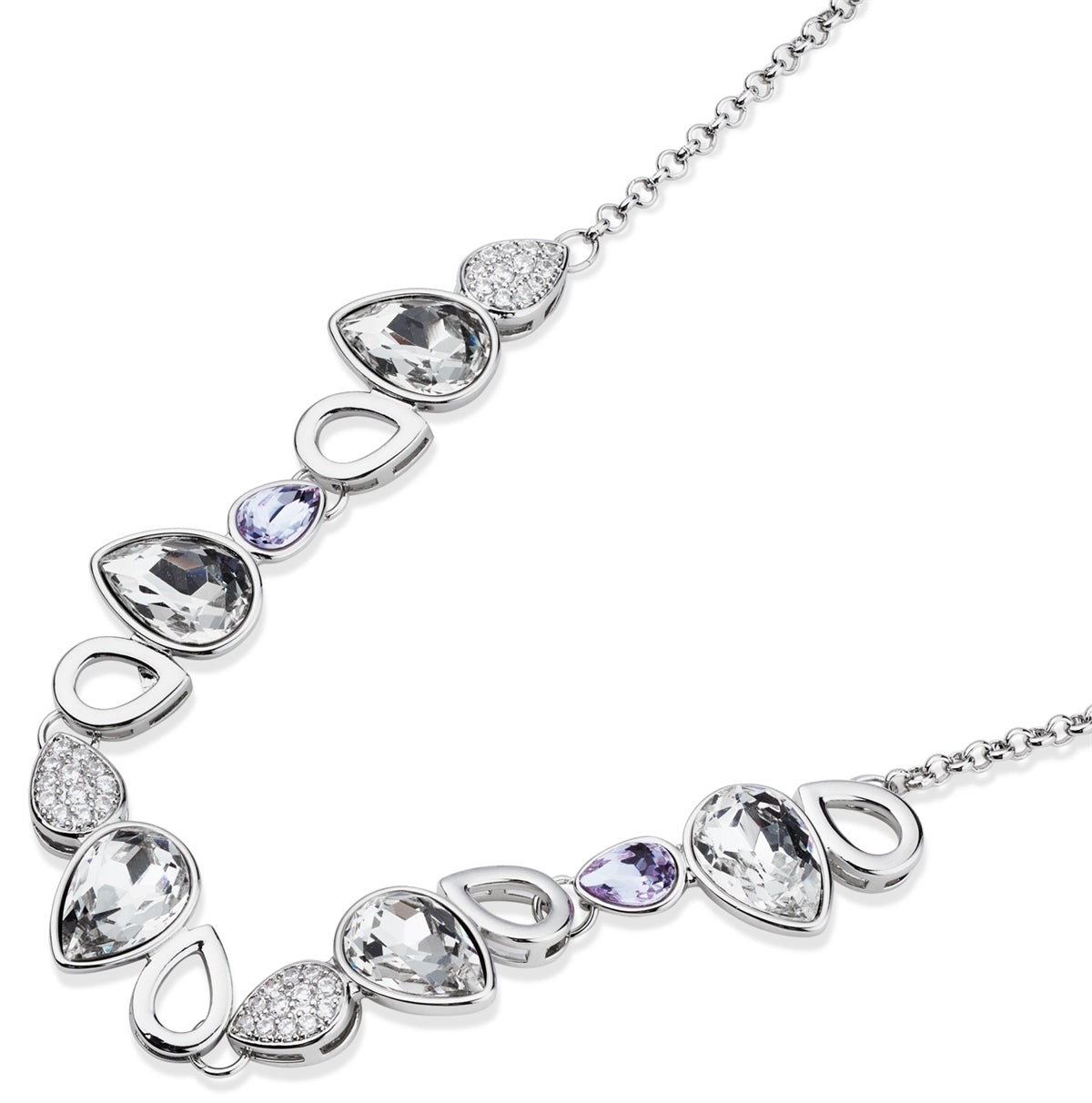 August Woods Silver Cosmic Jewel Lilac CZ Necklace