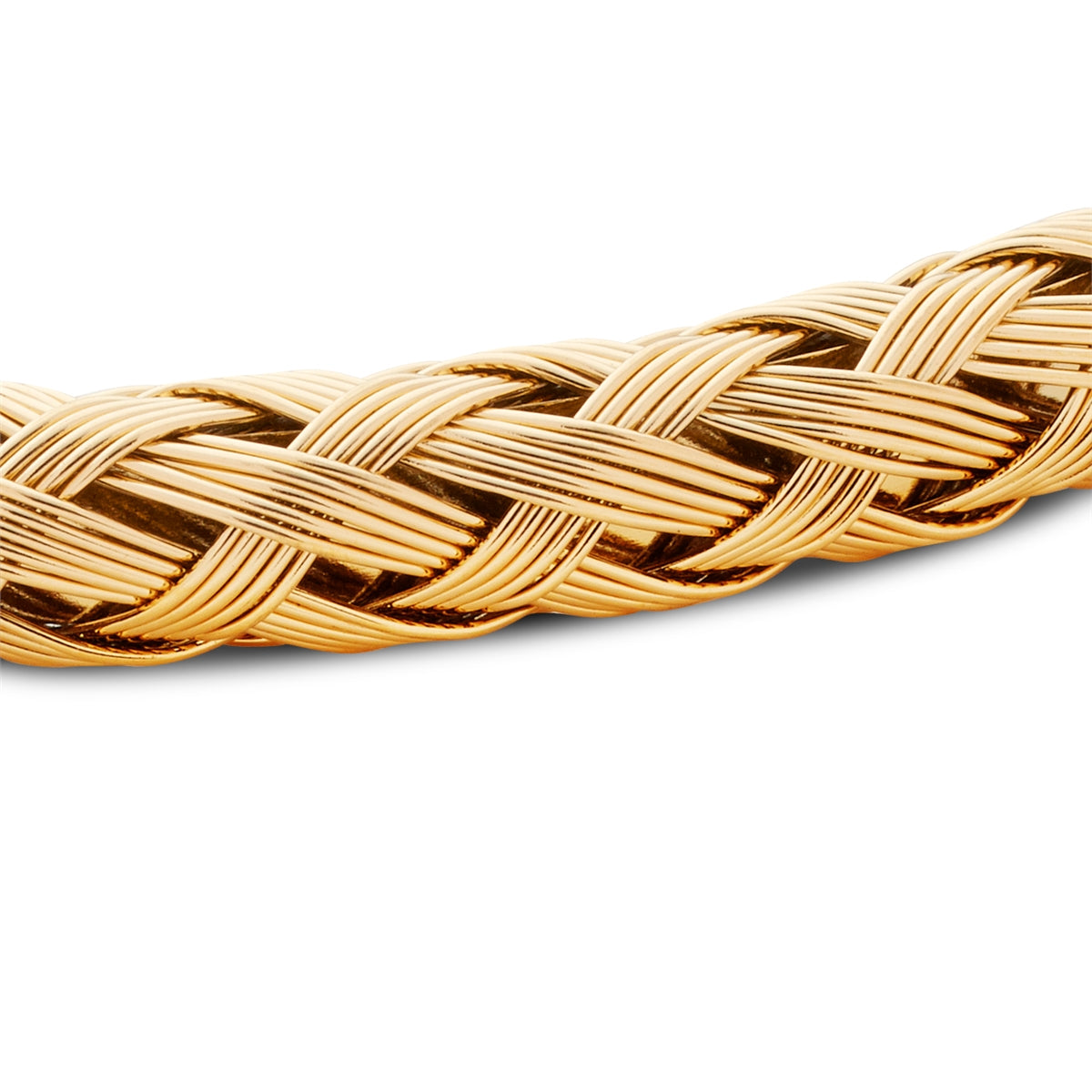 Over & Over 14k Gold Plated Mens Plaited Bangle