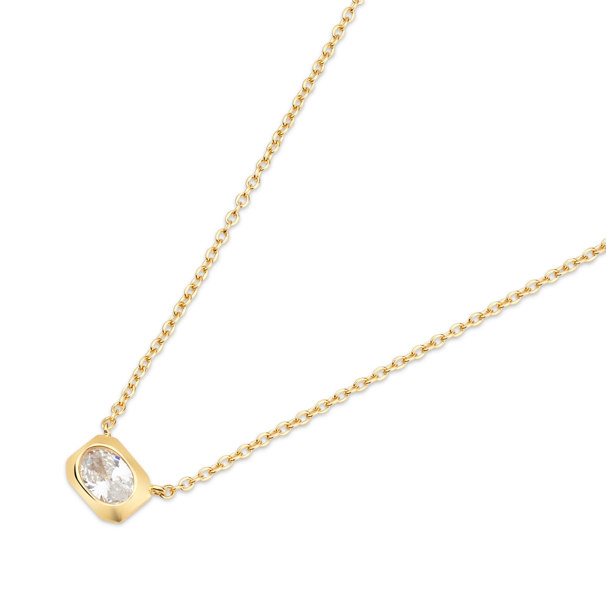 Argento Gold Rectangular Collier Necklace