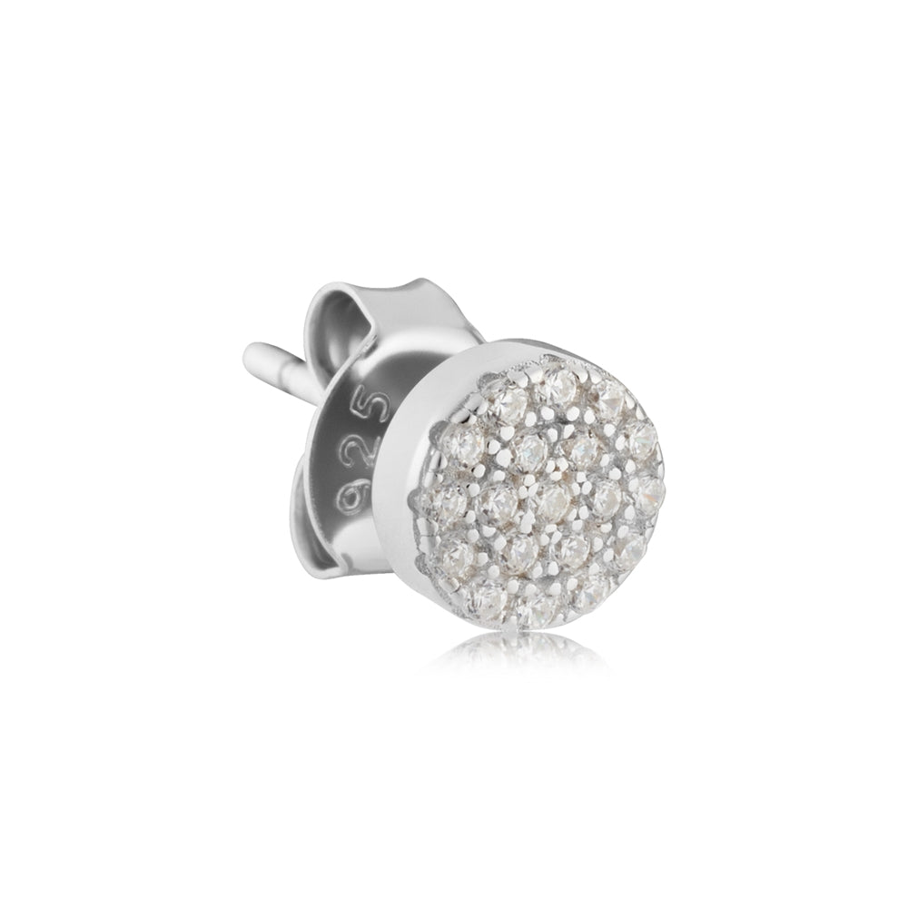 Argento Silver Pavé Round Stud Earrings
