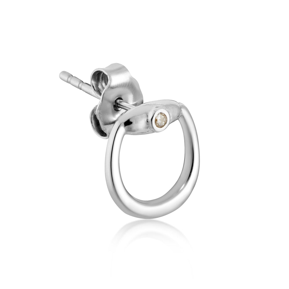 Argento Silver Plain Rein Earrings