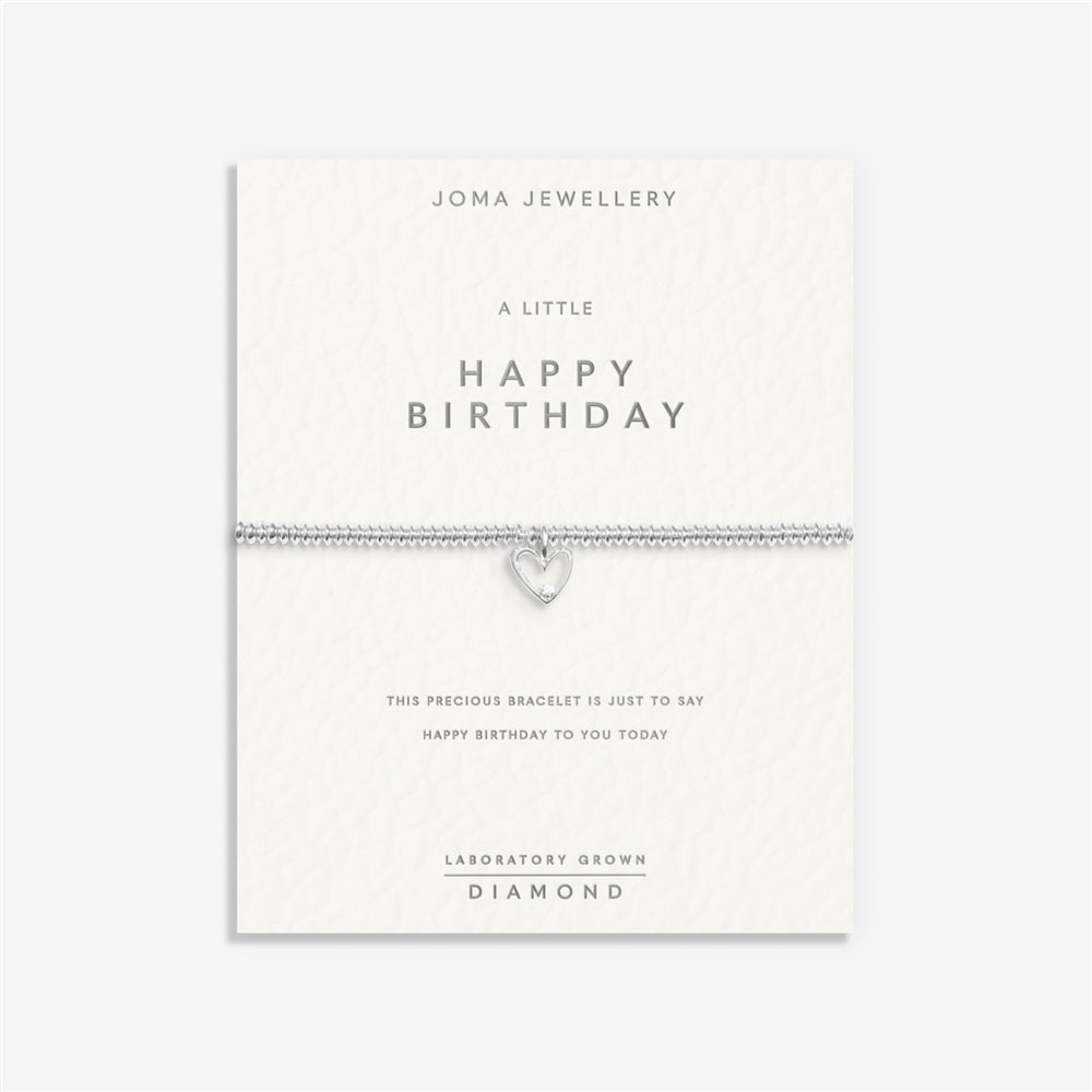 Joma Boxed Lab Grown Happy Birthday Heart Bracelet