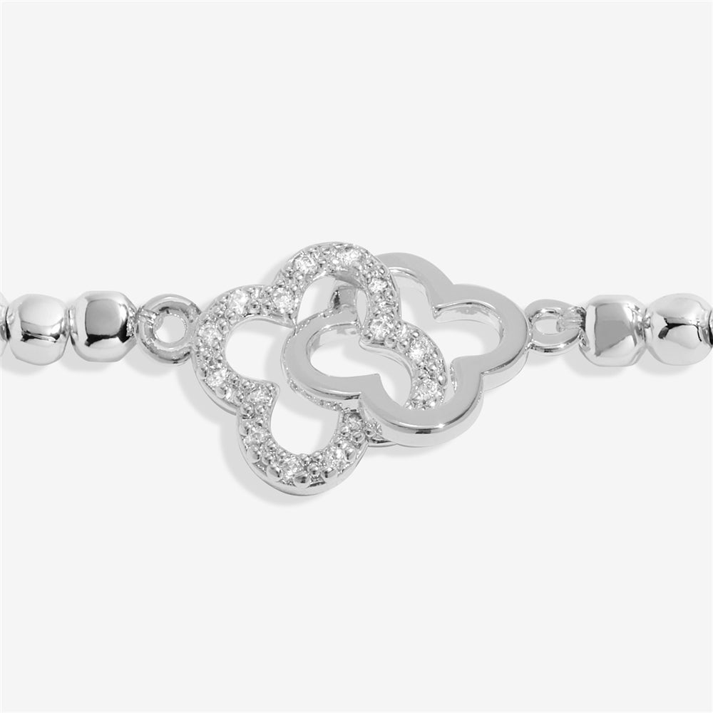 Joma Silver Interlocked Make Your Own Luck Clovers Bracelet