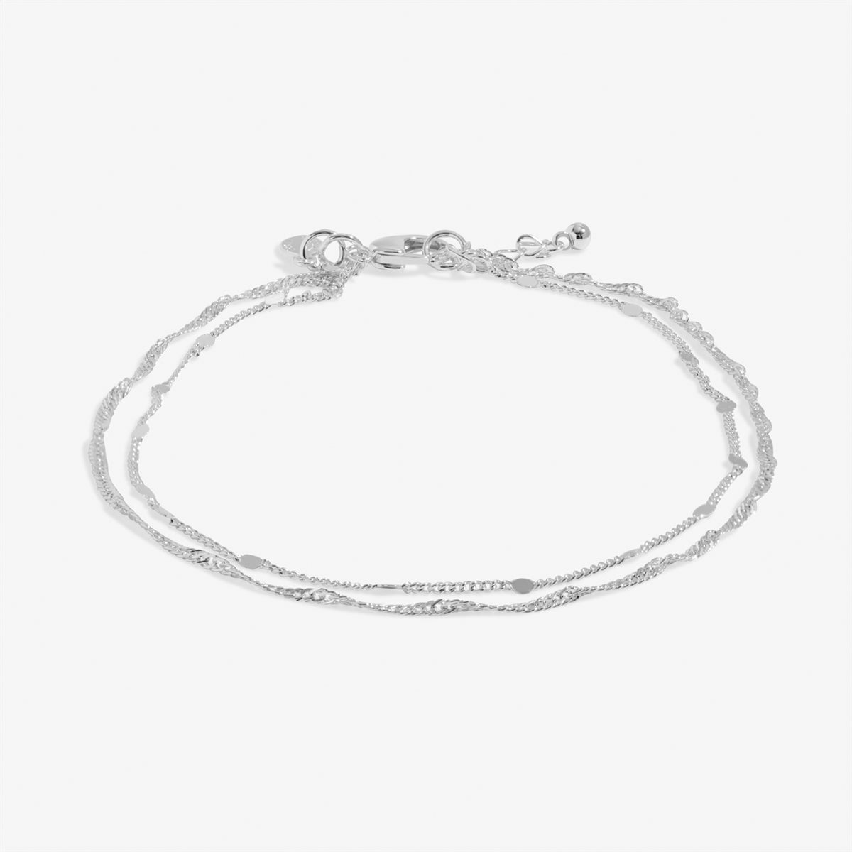 Joma Silver Style Double Layer Twist Anklet