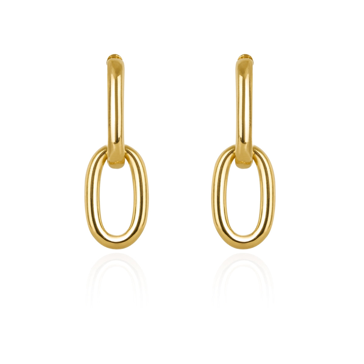 Argento Gold Link Hoop Earrings