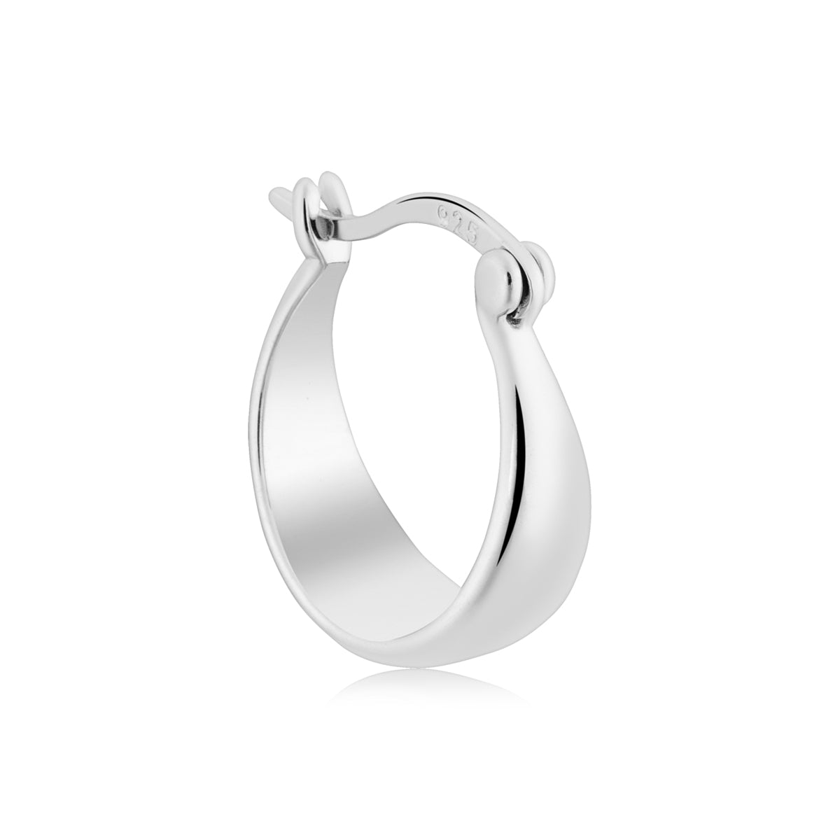 Argento Silver Creole Dome Hoop Earrings