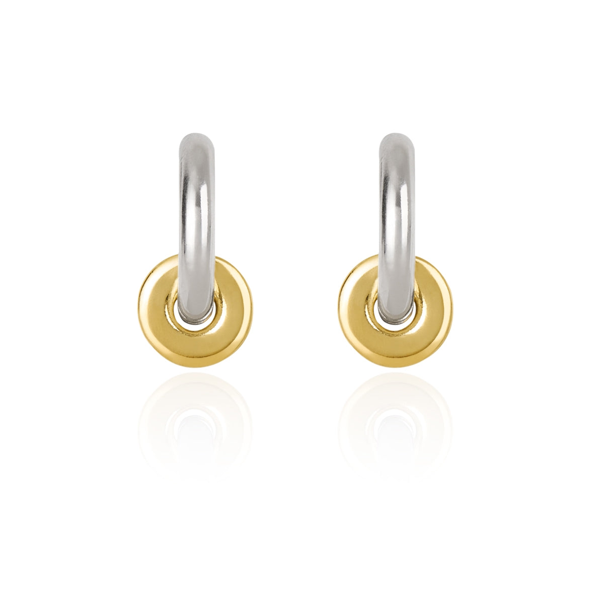 Argento Two Tone Circle Beaded Hoop