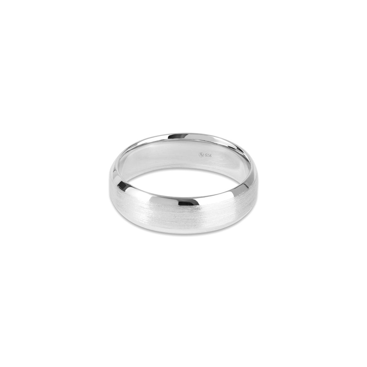 Argento Silver Unisex Brushed Band Ring
