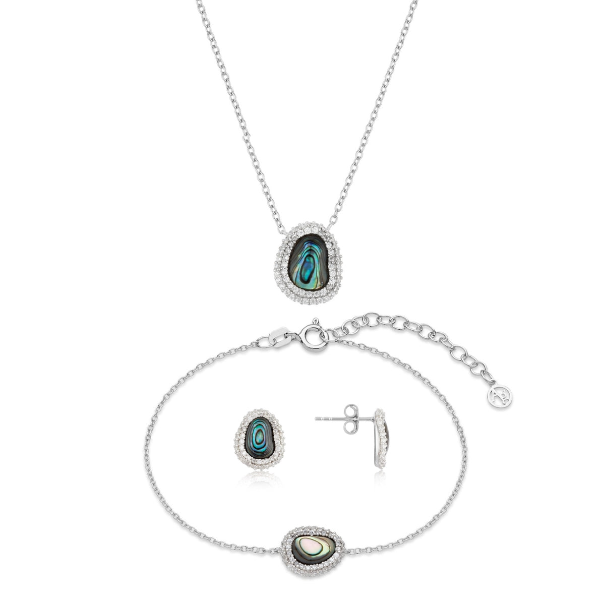 Argento Silver Molten Pavé Abalone Gift Set