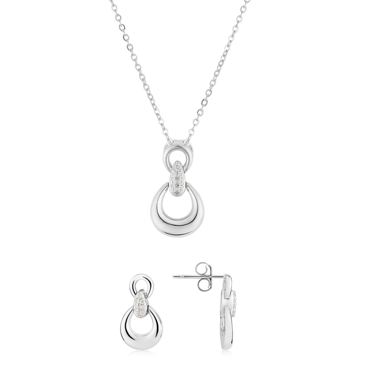 Silver Oval Link Gift Set
