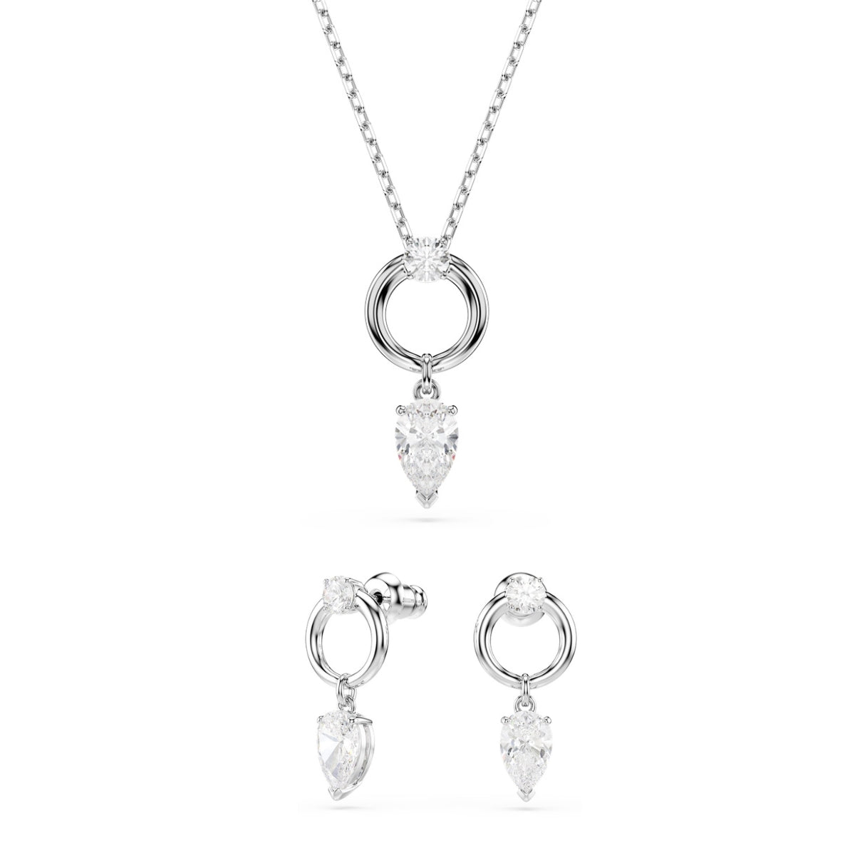 Swarovski Silver Mesmera White Pear Gift Set