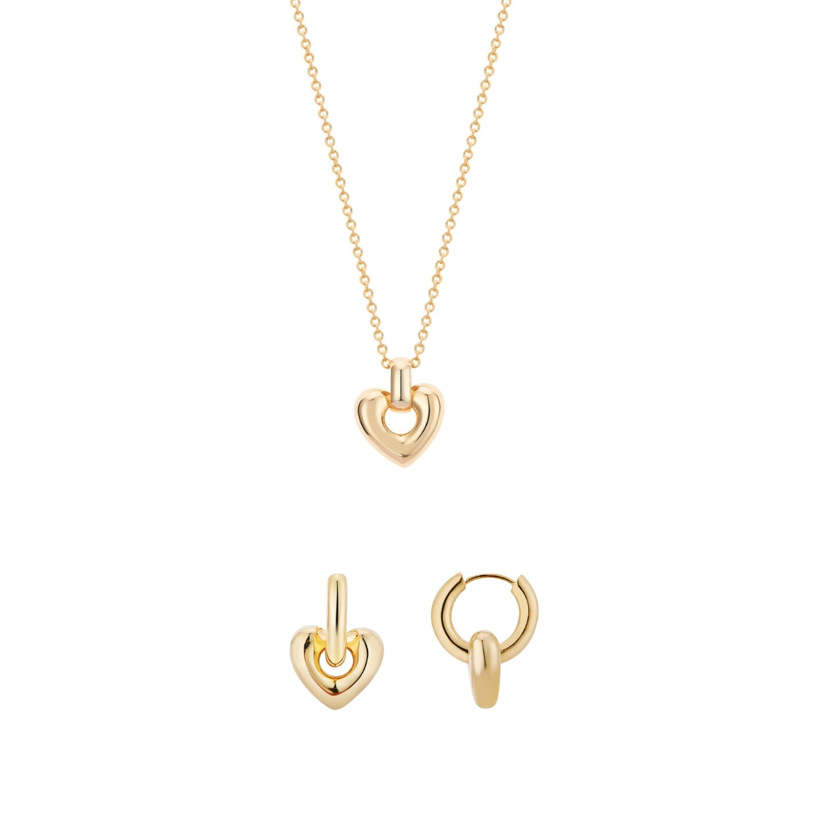 Gold Puffed Heart Gift Set
