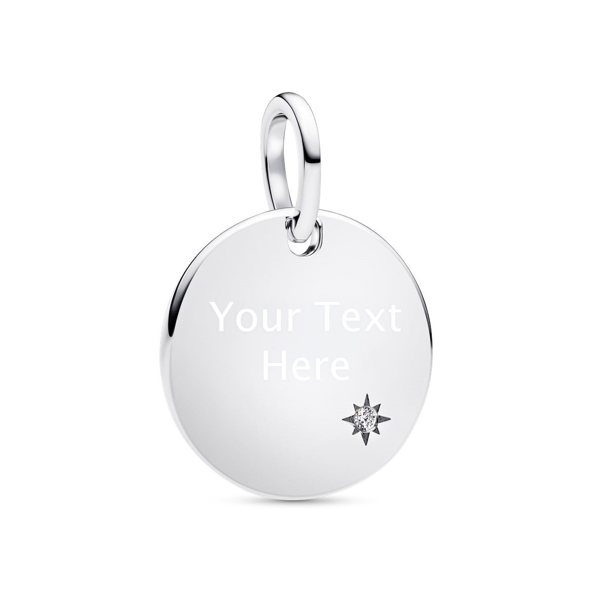 Pandora Silver Engravable Lab-Grown Diamond Tag Pendant