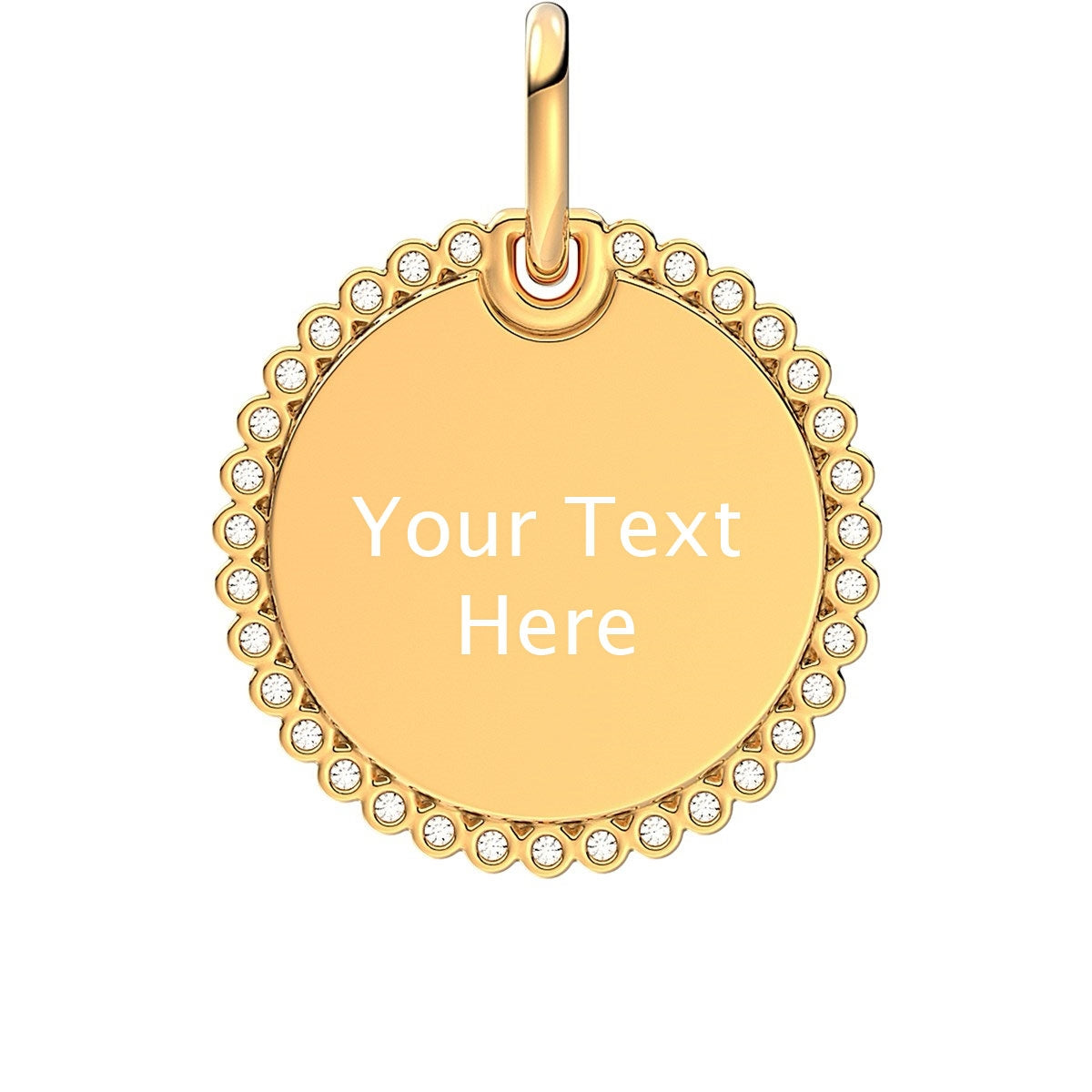 Pandora Gold Engravable Round Tag Pendant