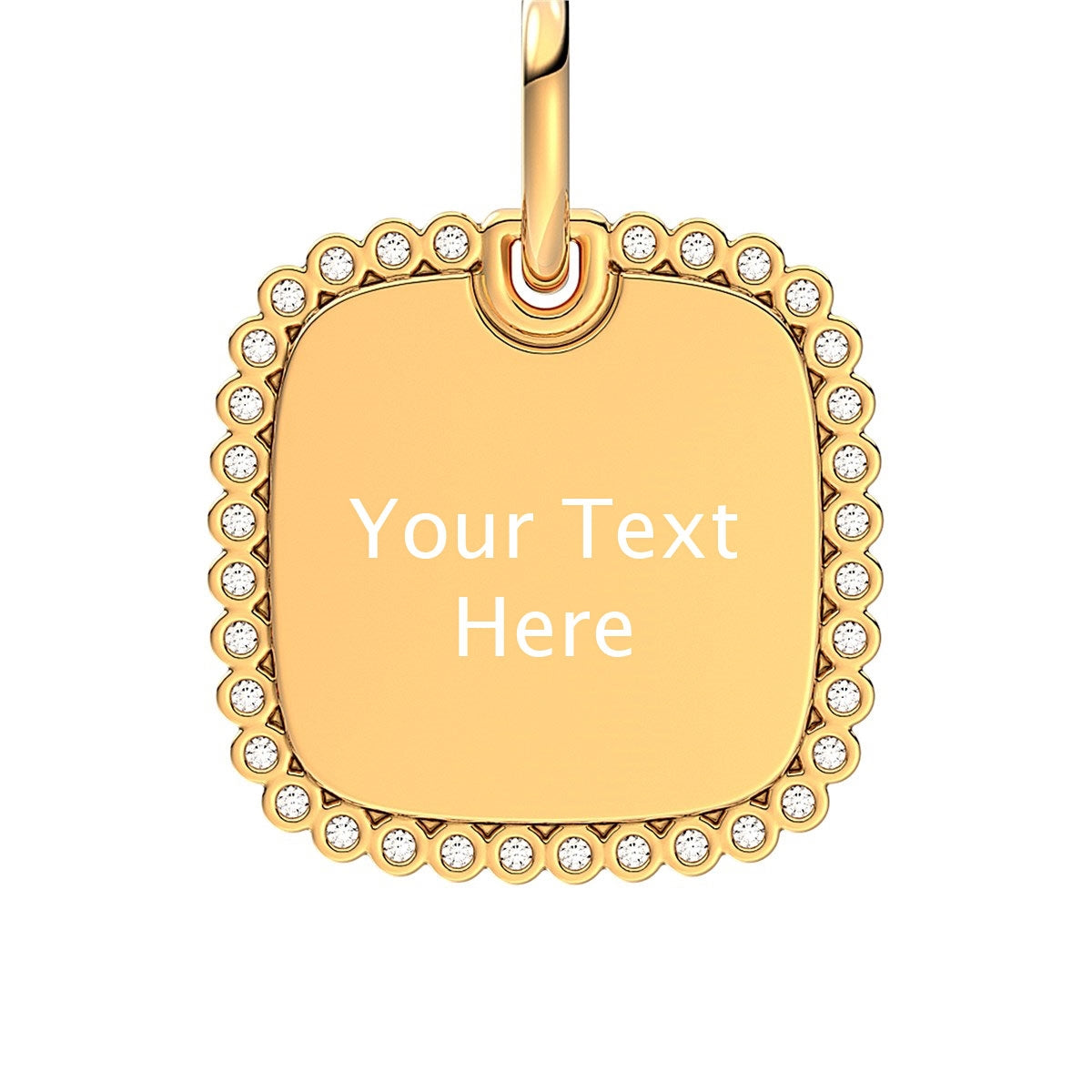 Pandora Gold Engravable Square Tag Pendant
