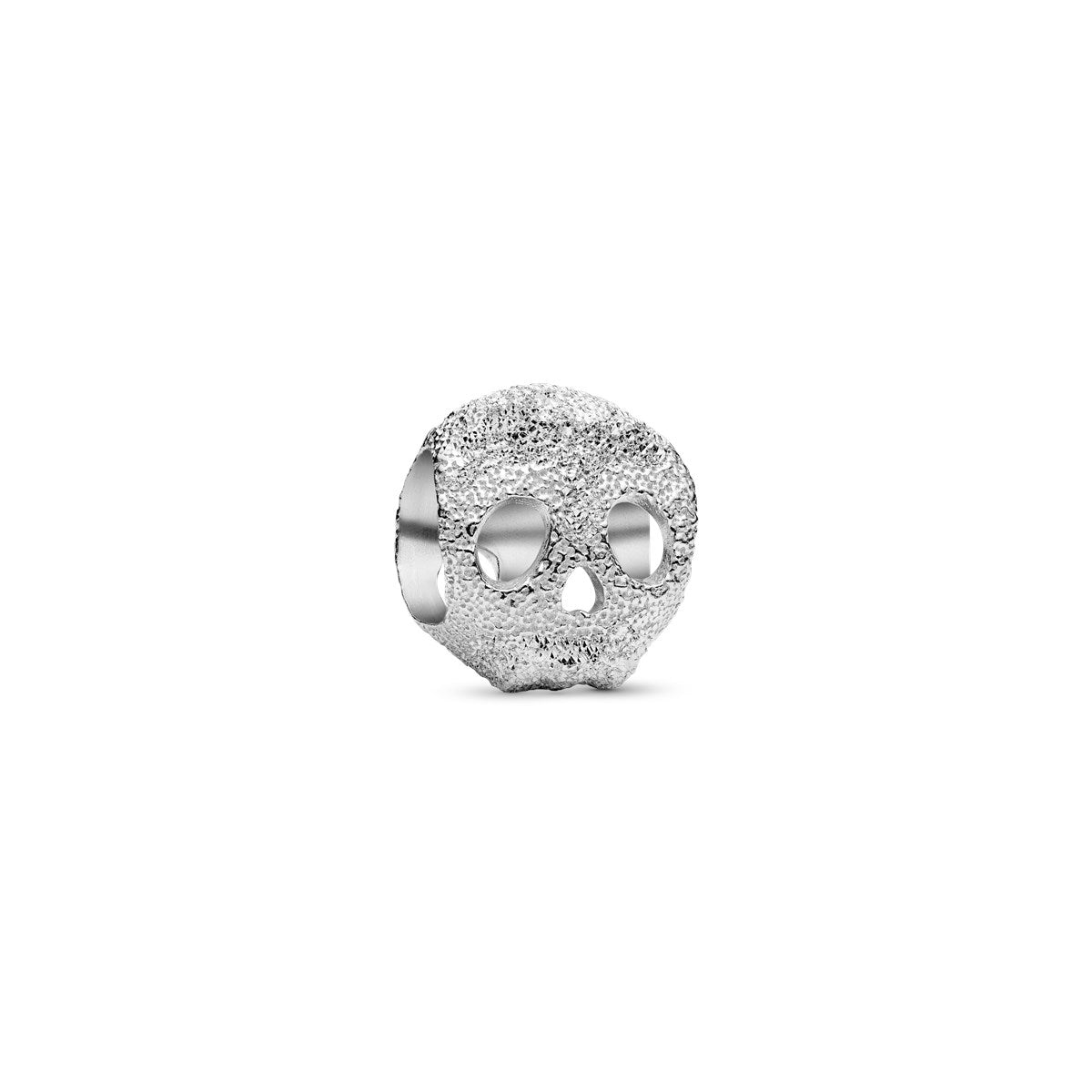 Pandora Silver Textured Skull Mini Charm
