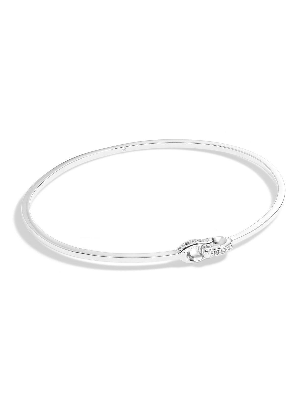 Coach Silver Interlocked Pave C Bangle