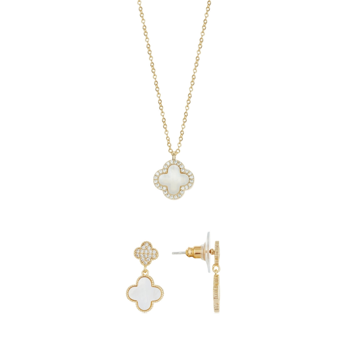 August Woods Gold Mother of Pearl Clover Set