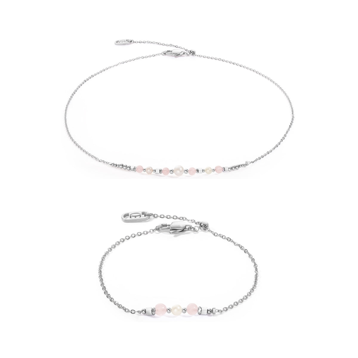 Coeur De Lion Silver Pale Pink Pearl Bead Gift Set