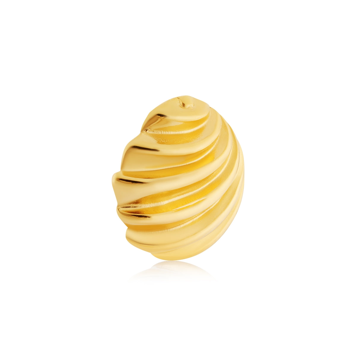 Over & Over Gold Curve Ripple Dome Stud Earrings
