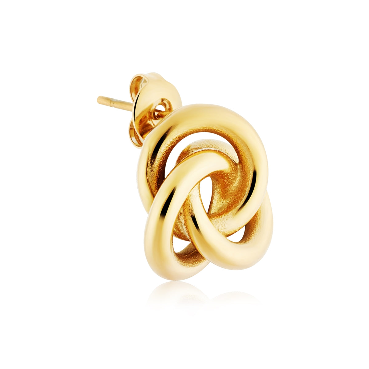 Over & Over Gold Triple Knot Stud Earrings