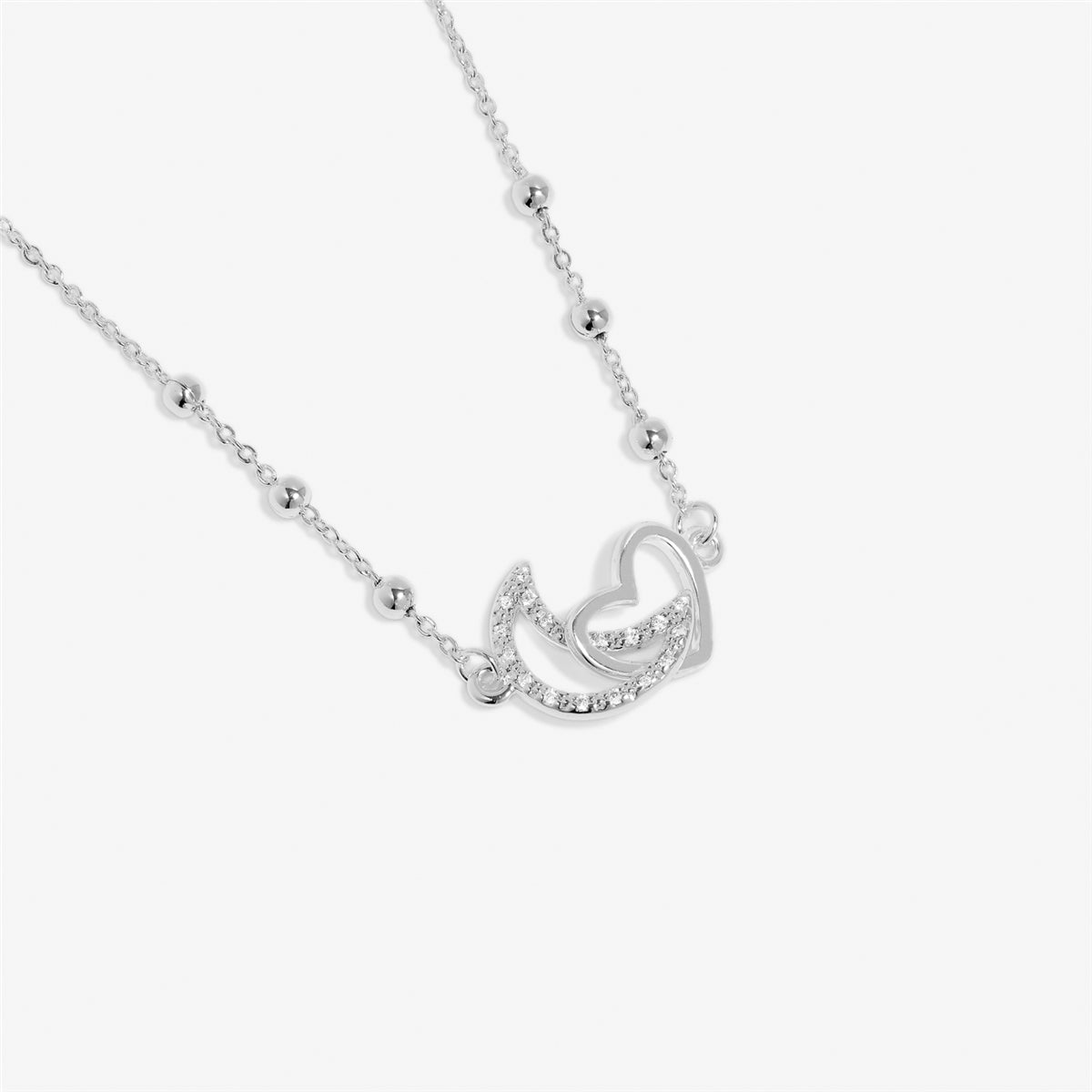 Joma Silver Interlocked Love You To the Moon Necklace