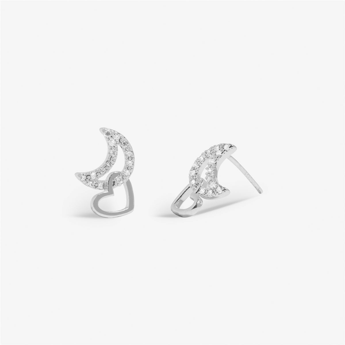 Joma Silver Interlocked Love You To the Moon Earrings