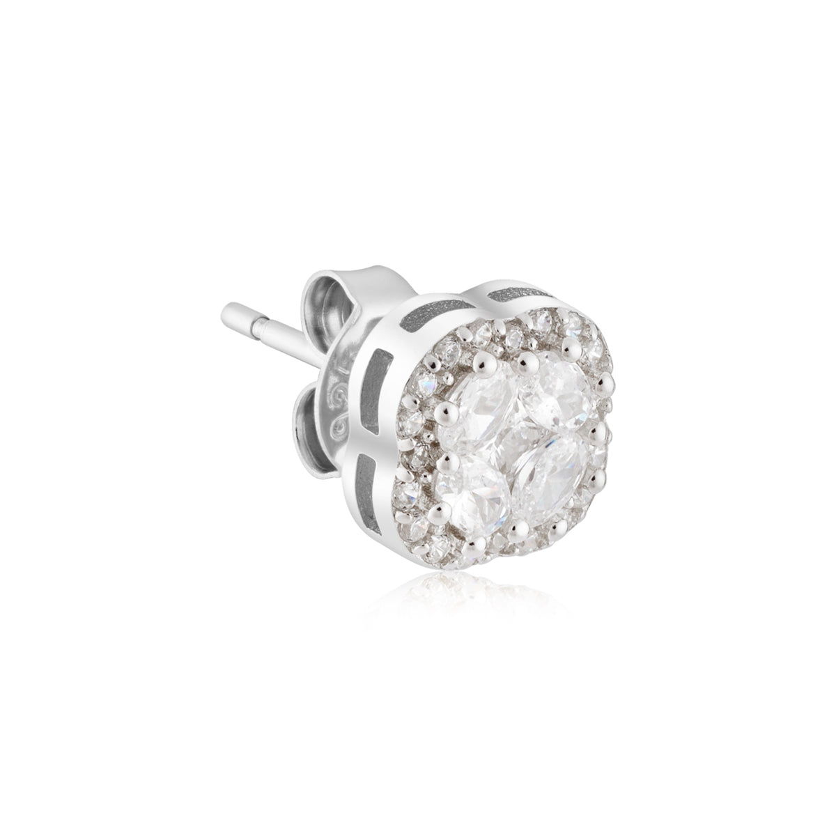Argento Silver Halo Clover Stud Earrings