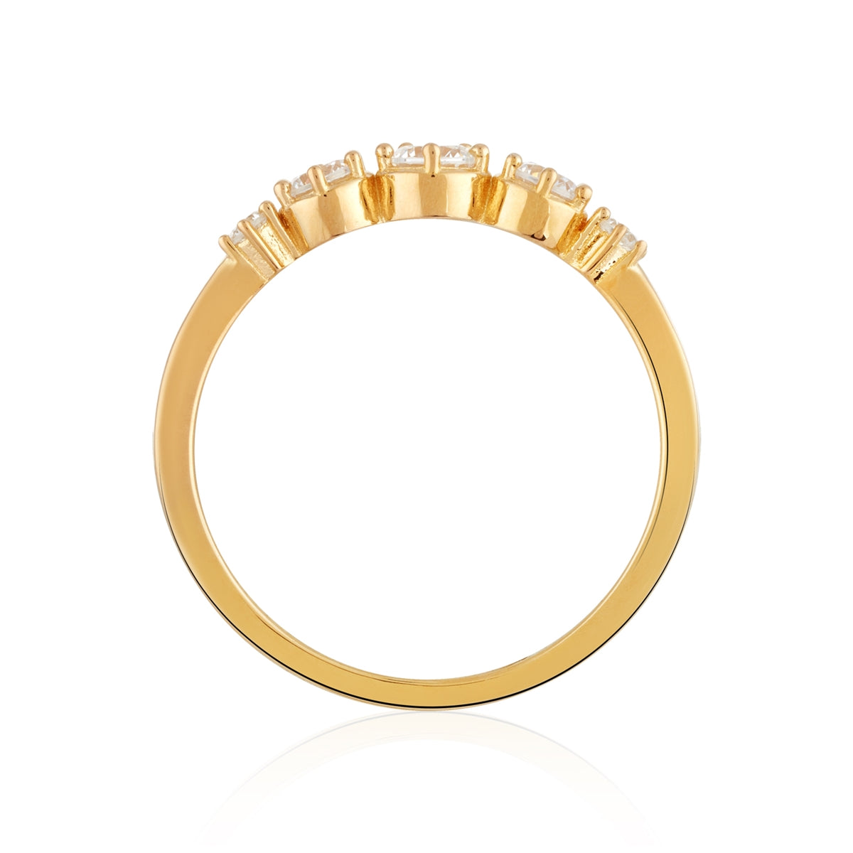 Argento Gold Round CZ Row Bezel Ring