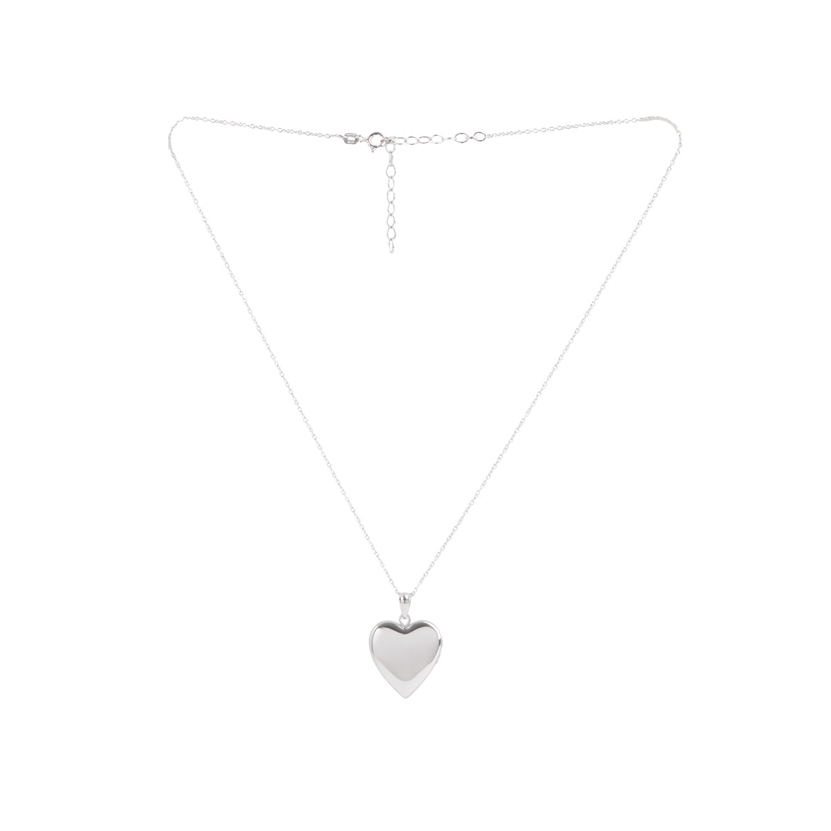 Argento Silver Heart Engravable Locket Necklace