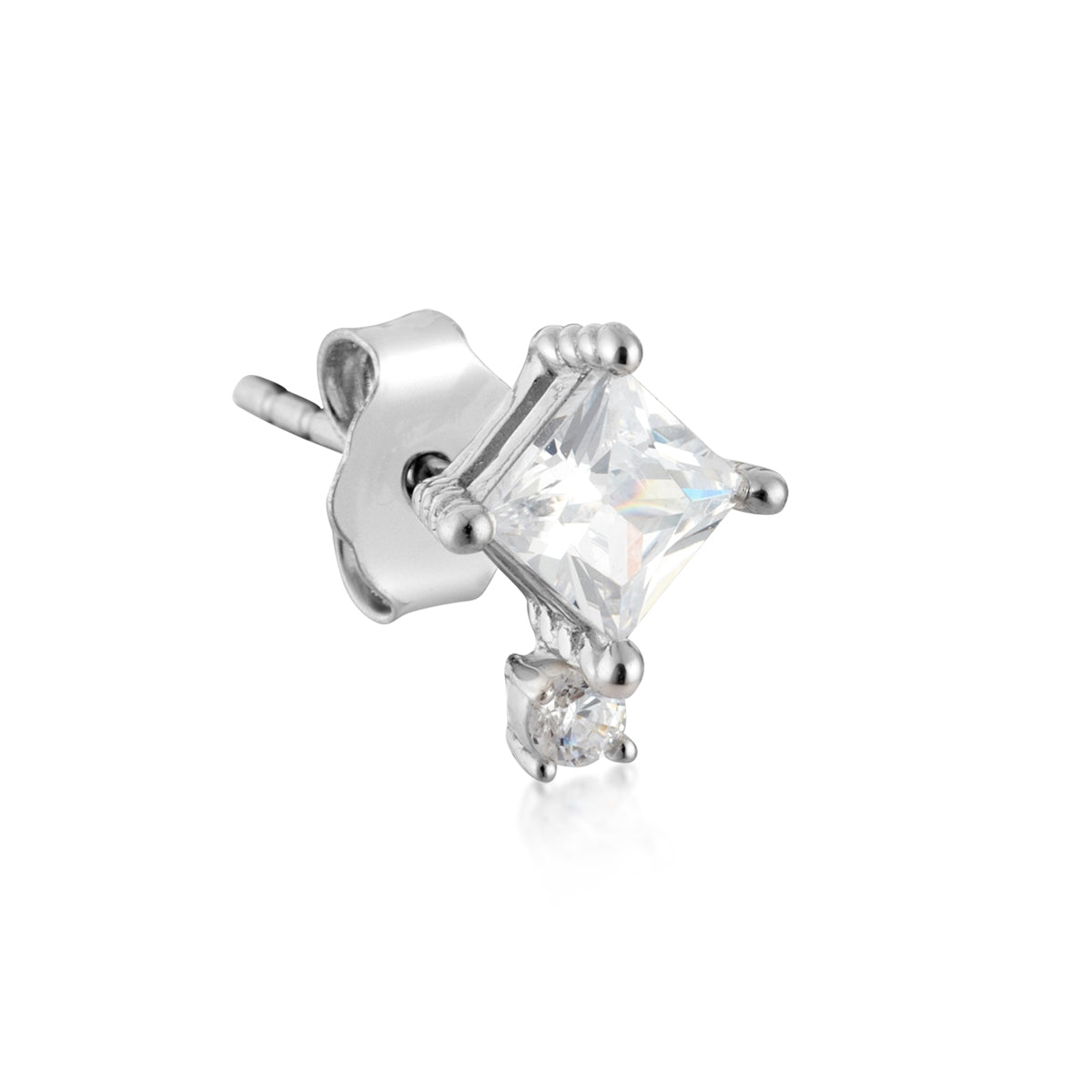 Argento Silver Princess Solitaire CZ Earrings