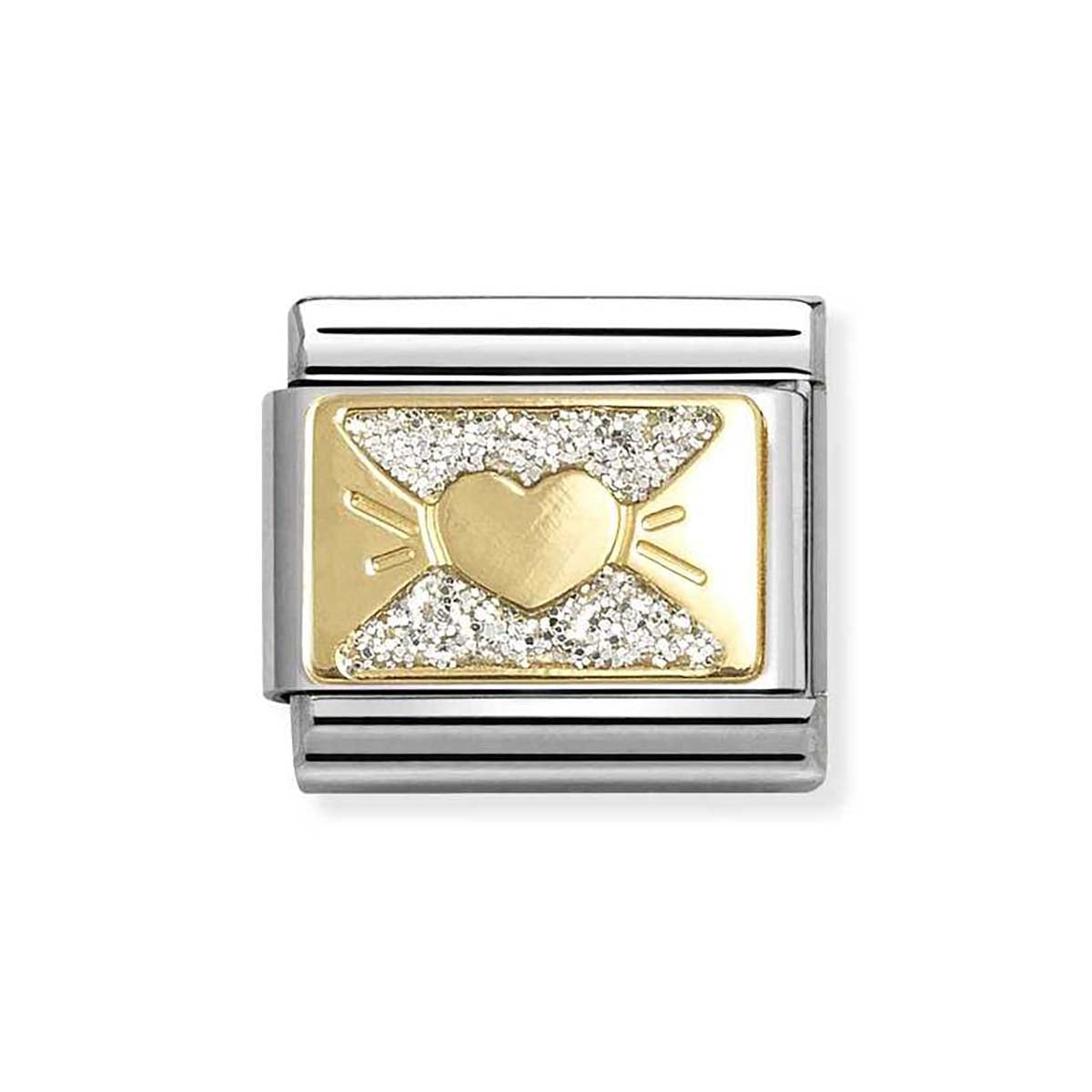 Nomination Gold Heart Bow Charm