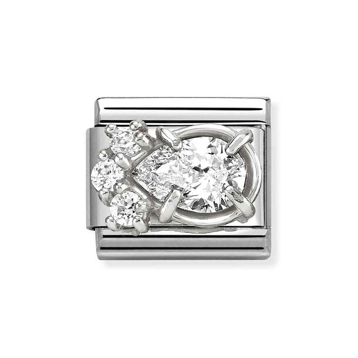 Nomination Silver White CZ Drop Charm