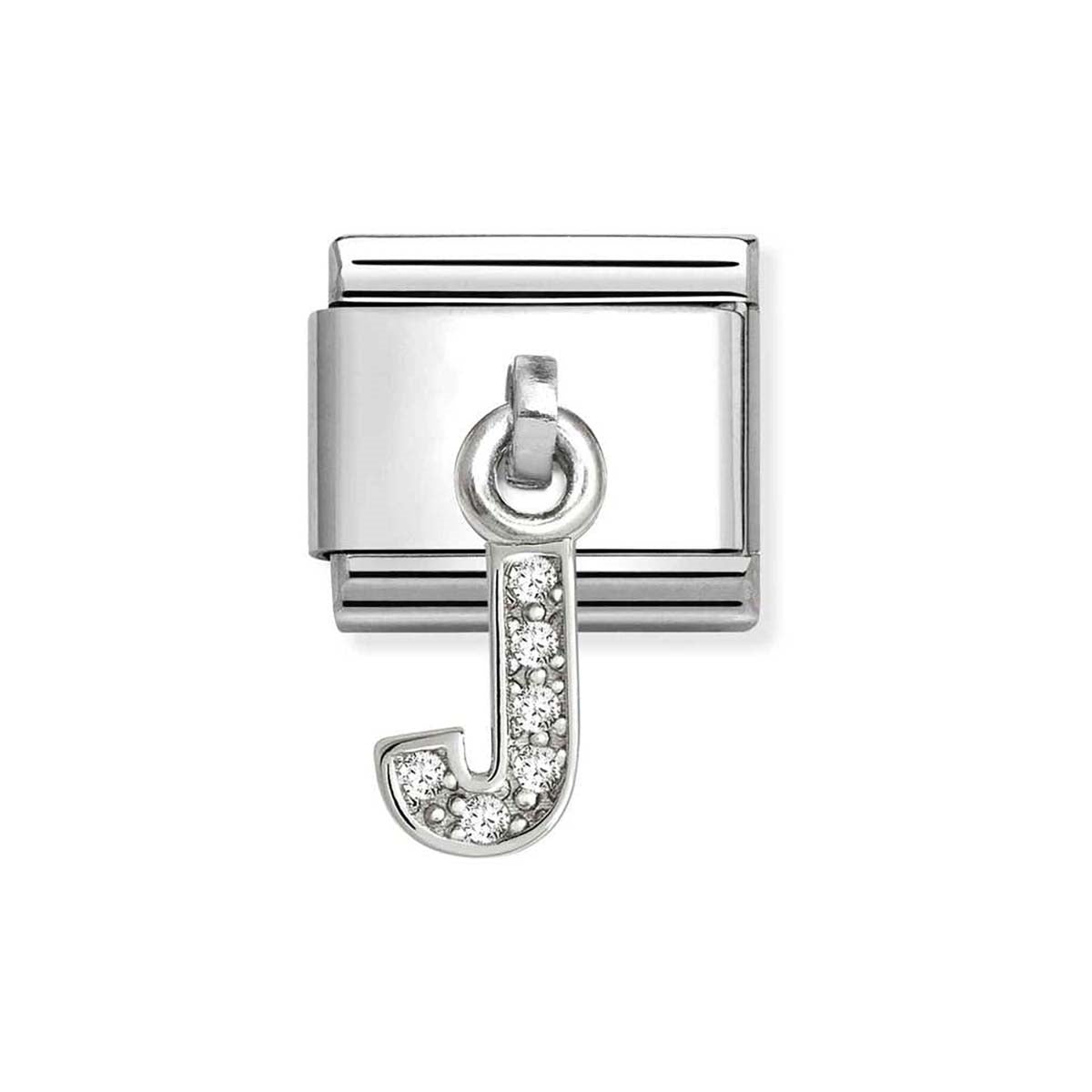 Nomination Silver CZ Dangle J Charm