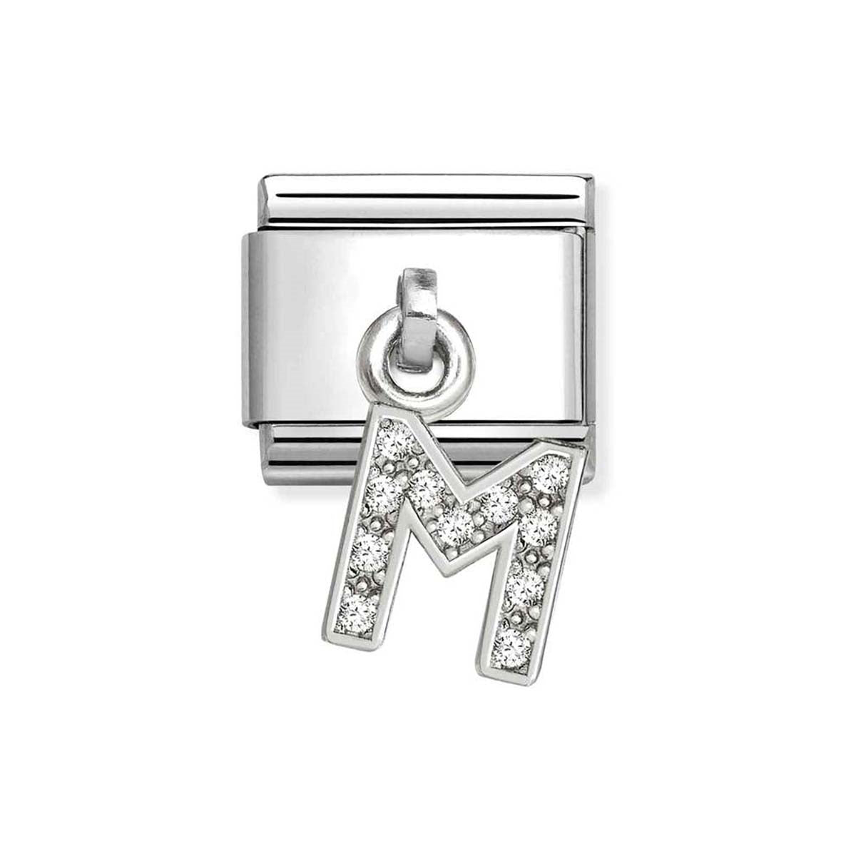 Nomination Silver CZ Dangle M Charm