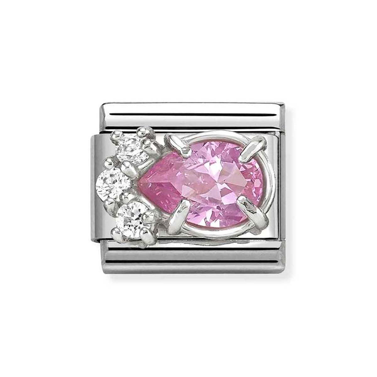 Nomination Silver Pink CZ Drop Charm