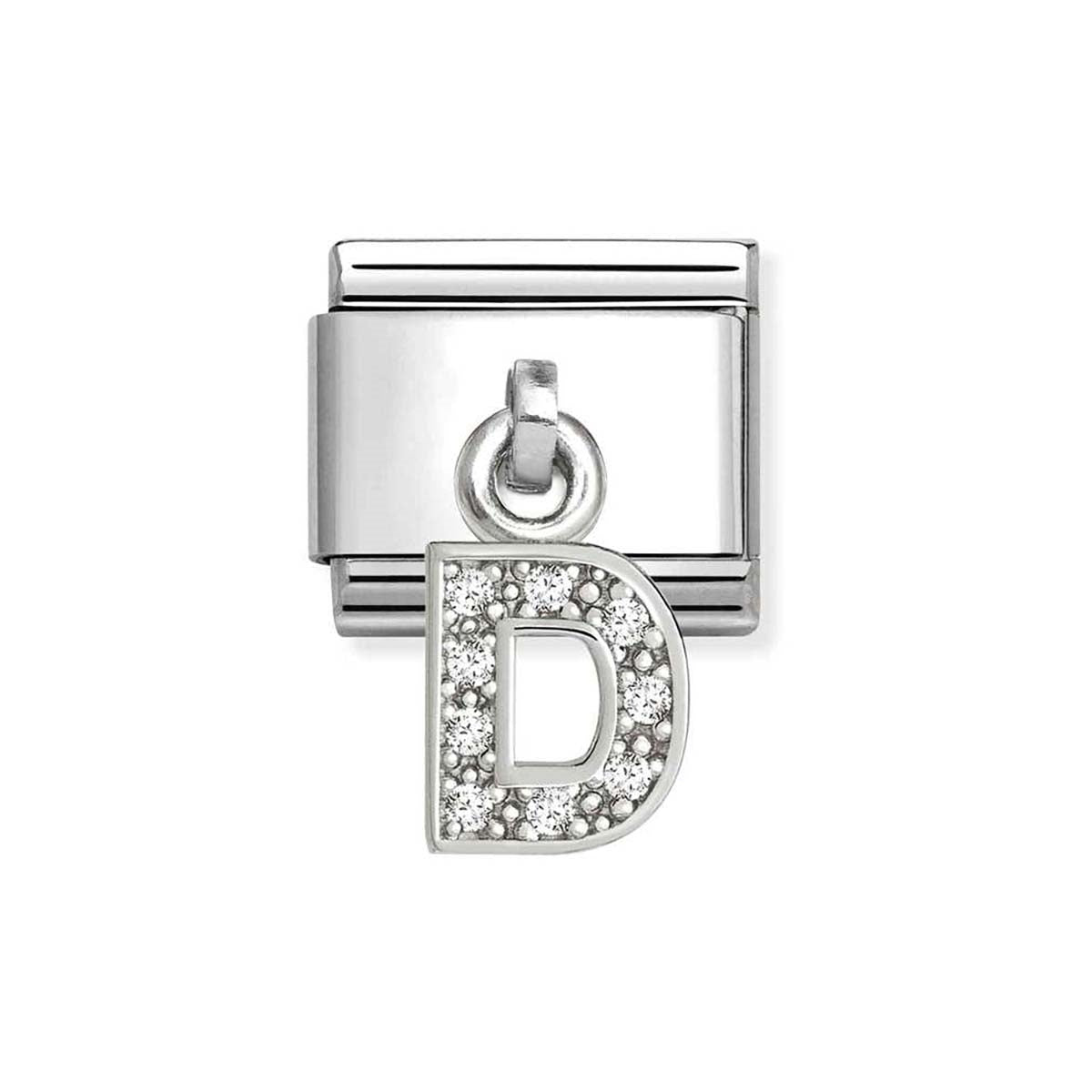 Nomination Silver CZ Dangle D Charm