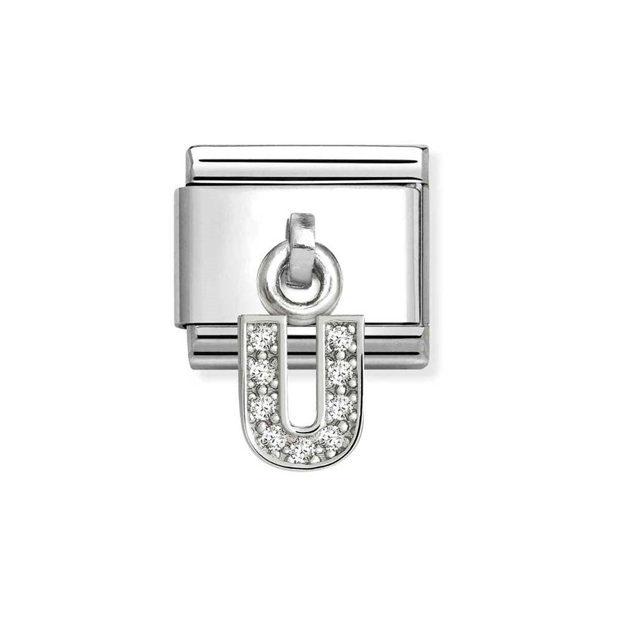 Nomination Silver CZ Dangle U Charm