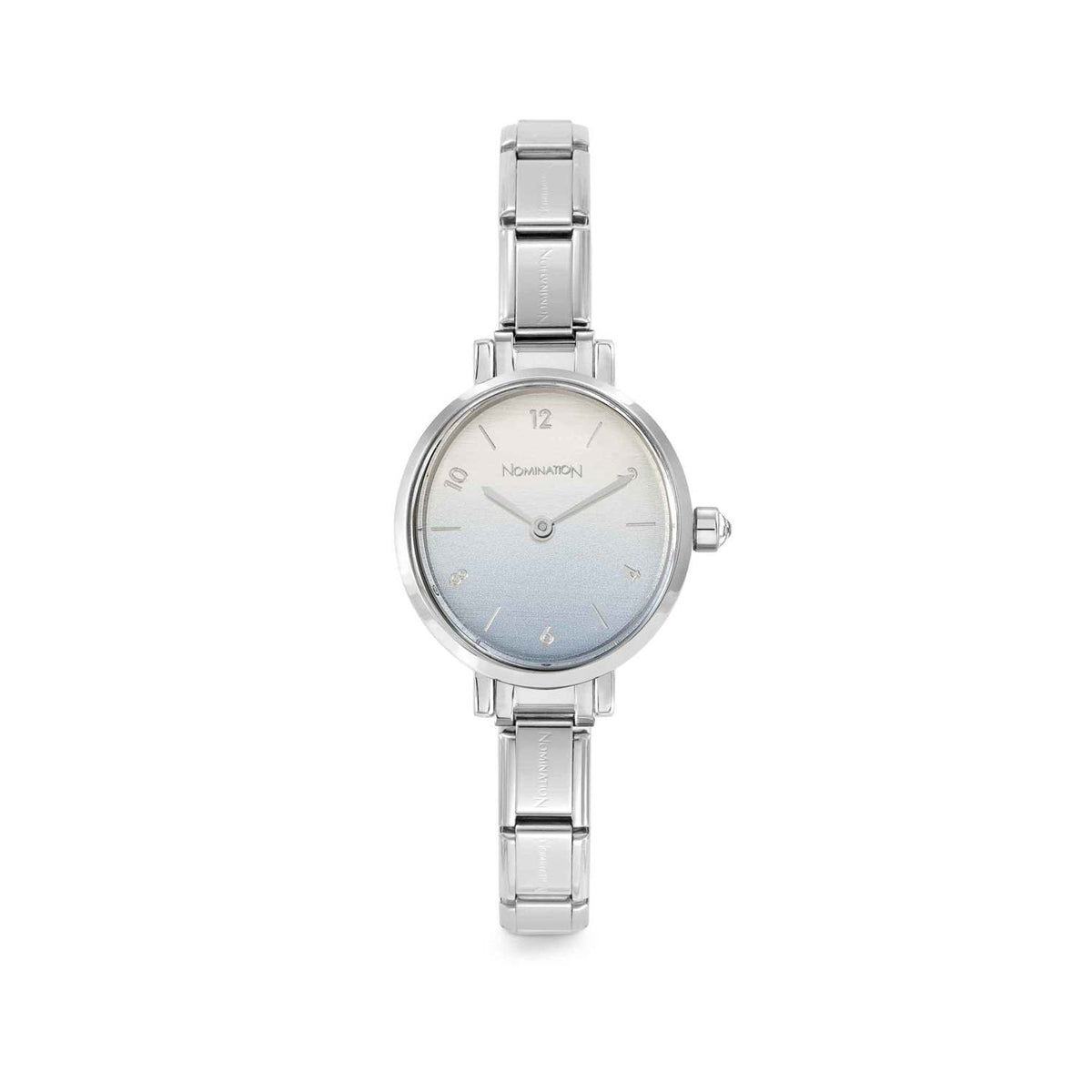 Nomination Silver Paris Oval Blue and White Watch
