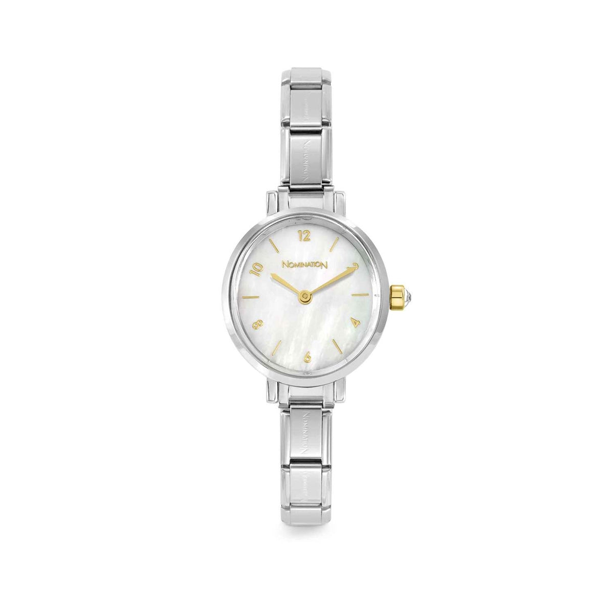 Nomination Silver Paris Mother of Pearl Gold Numeral Watch