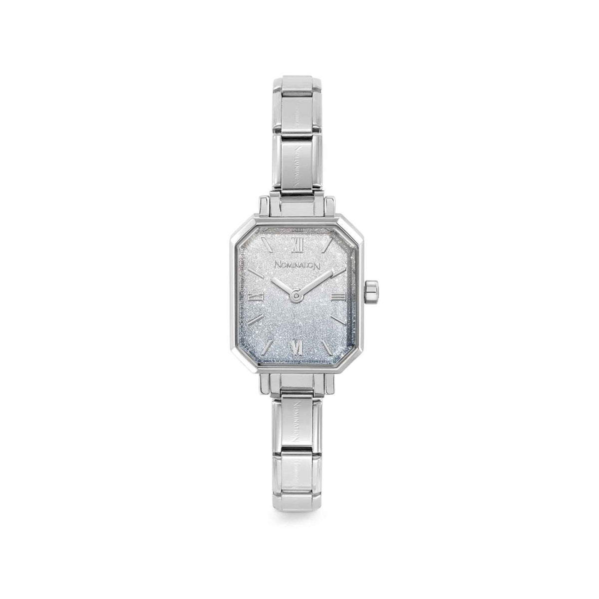 Nomination Silver Paris Rectangular Silver and Blue Dial Watch