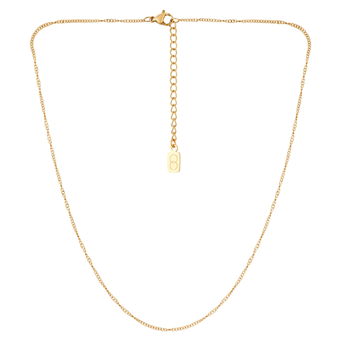 Over & Over Gold 14k Plated Curb Charm Necklace