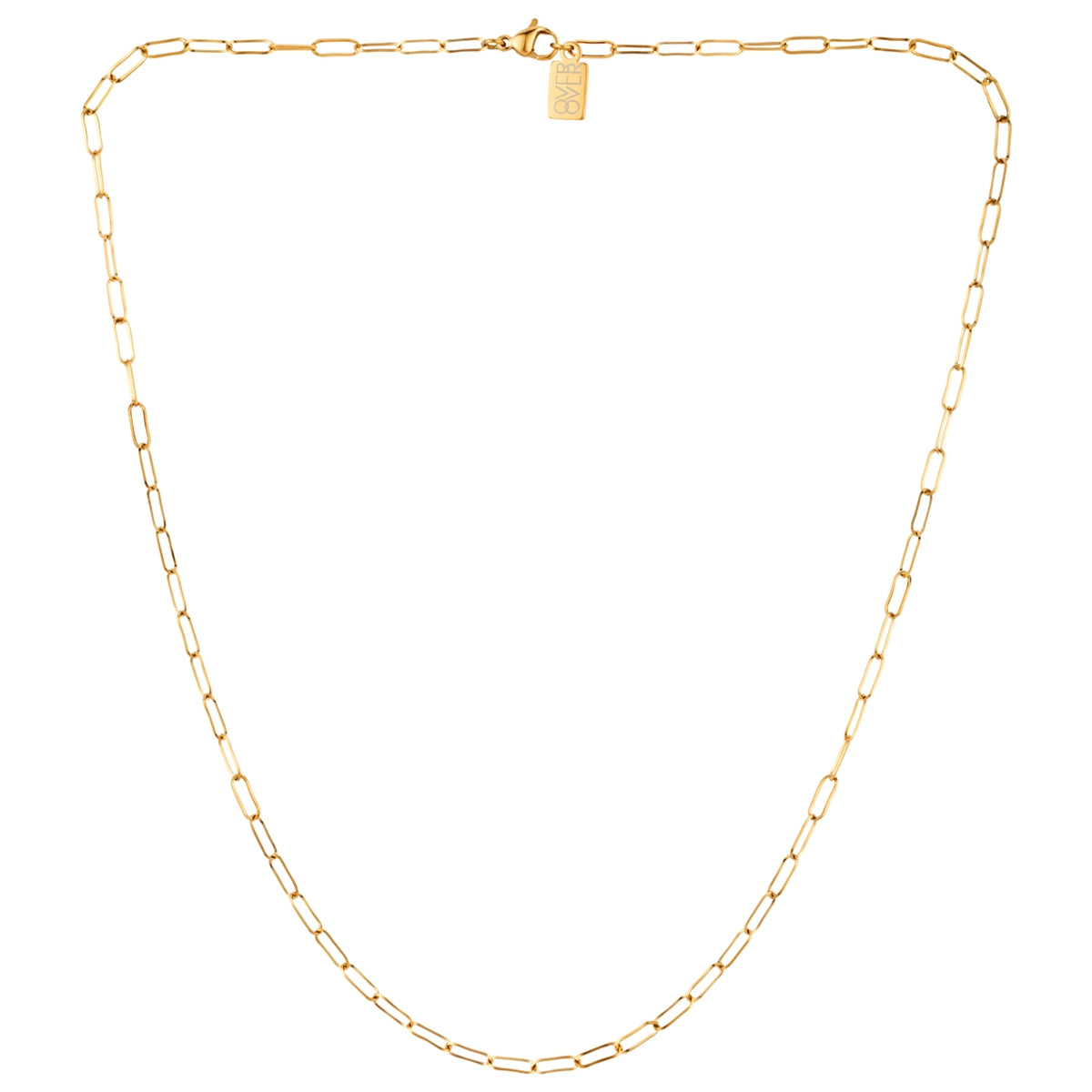 Over & Over Gold 14k Plated Paperclip Charm Necklace