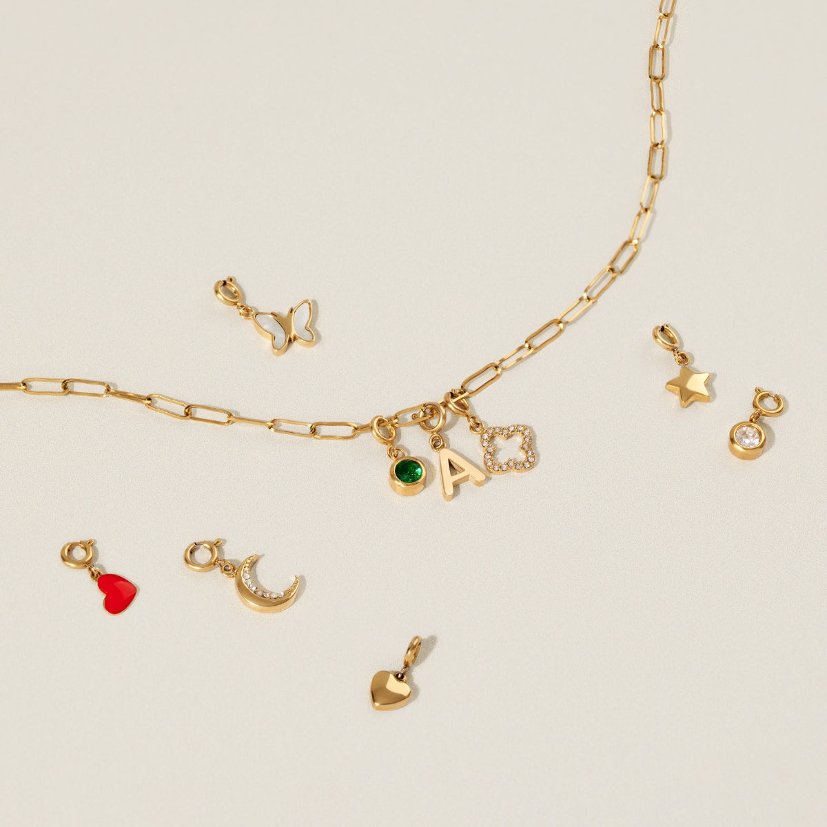 Over & Over Gold 14k Plated Puffy Heart Charm