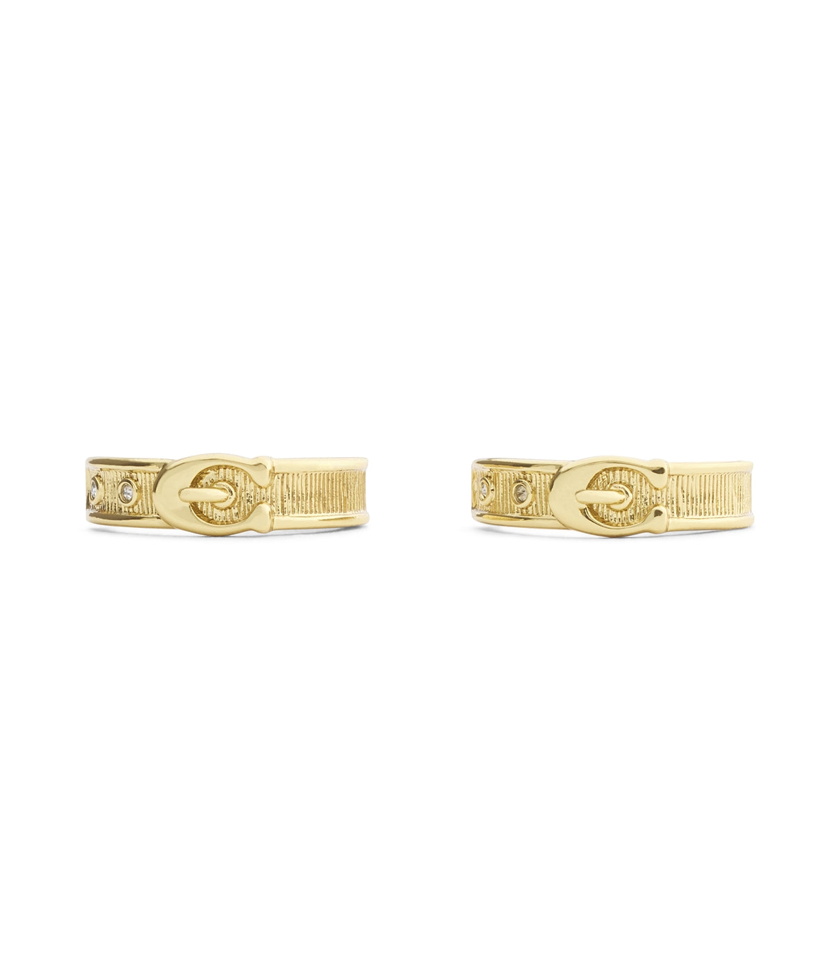 Coach Gold C CZ Buckle Hoops
