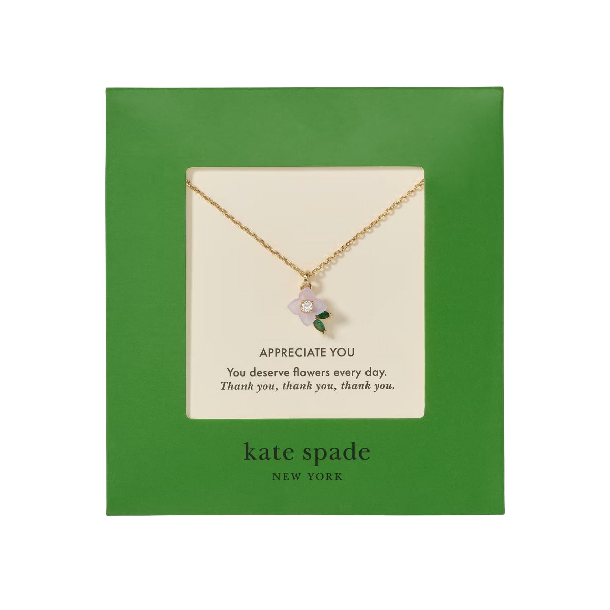 Kate Spade New York Gold Gift Appreciate You Flower Necklace