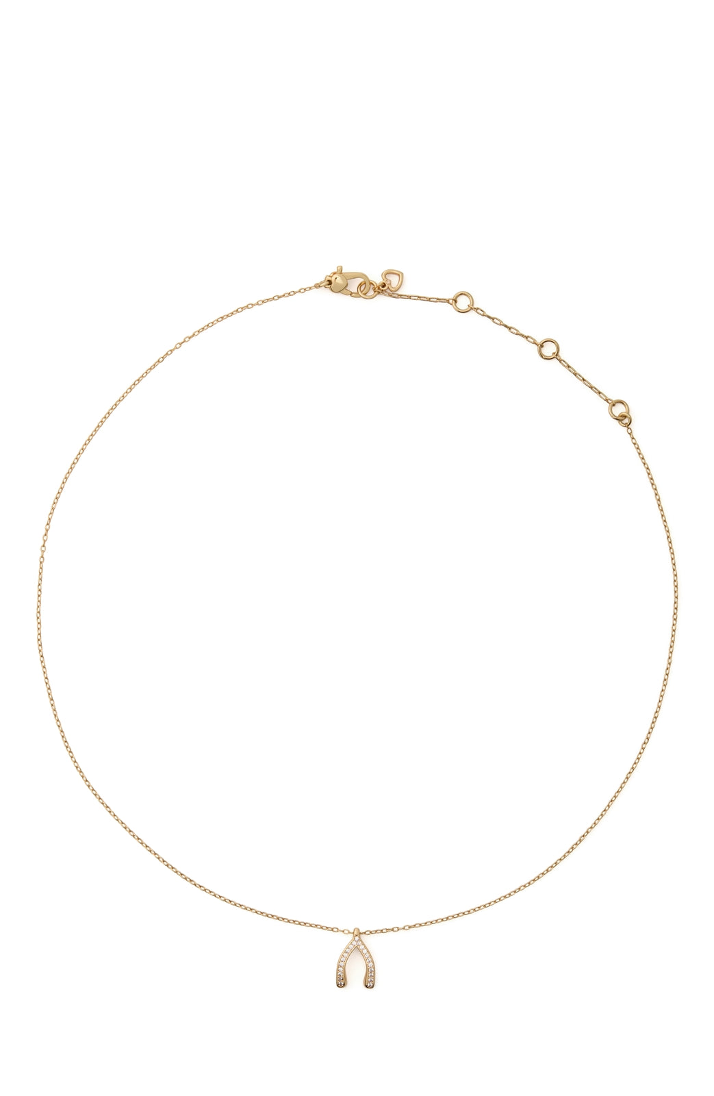 Kate Spade New York Gold Gift Dream Big Wishbone CZ Necklace